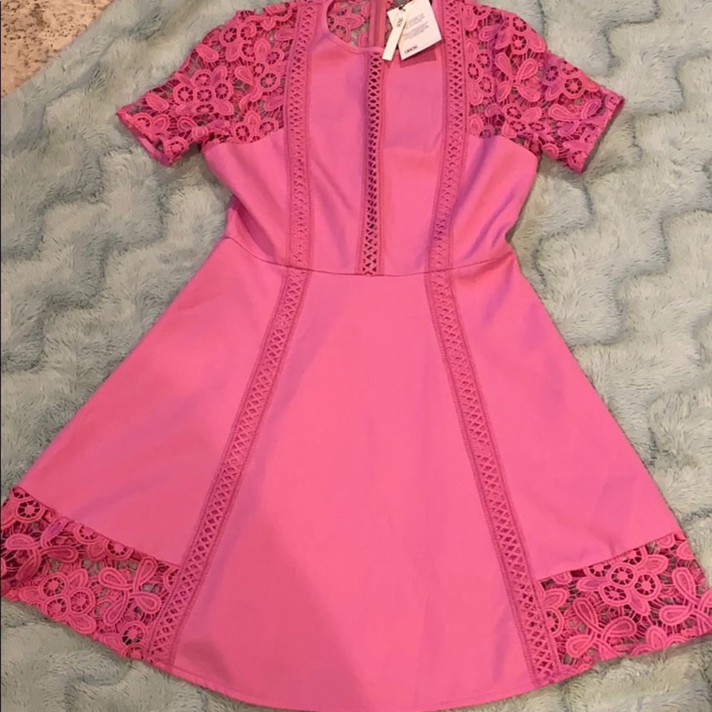 ASOS pink lace dress. Size 6.